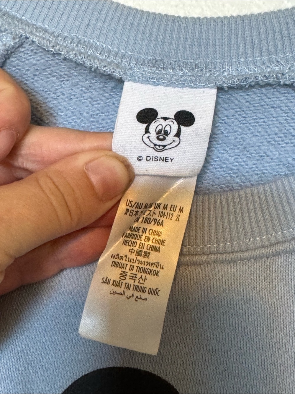 Disney Light Blue Mickey Mouse Crewneck Sweatshirt - Picture 2 of 3